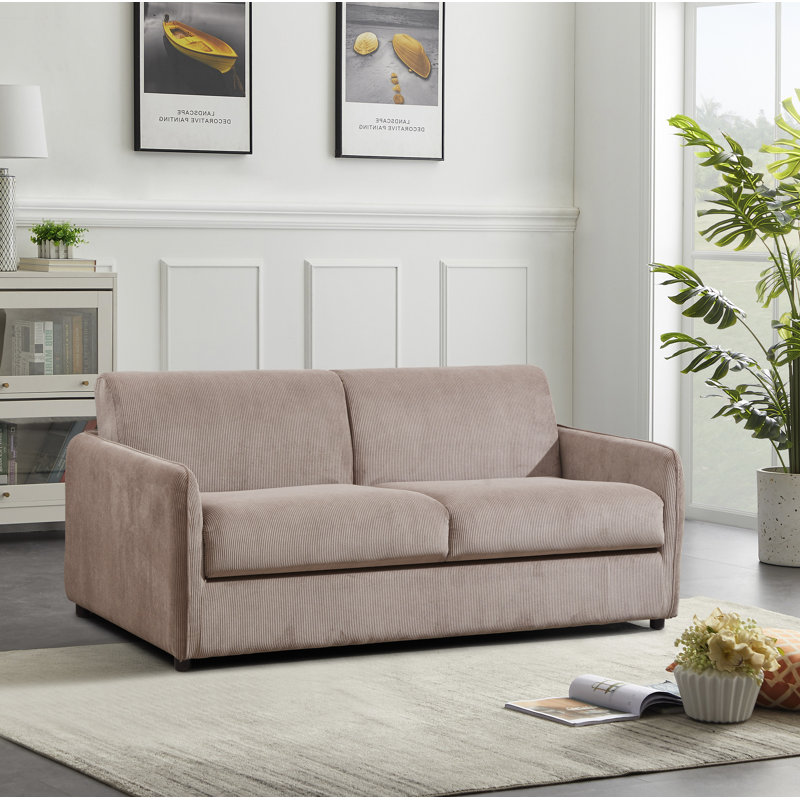 Amalyn Direct Reversible High end Sleeper Sofa With Memory Foam Mattress Couch Bed Gray Corduroy